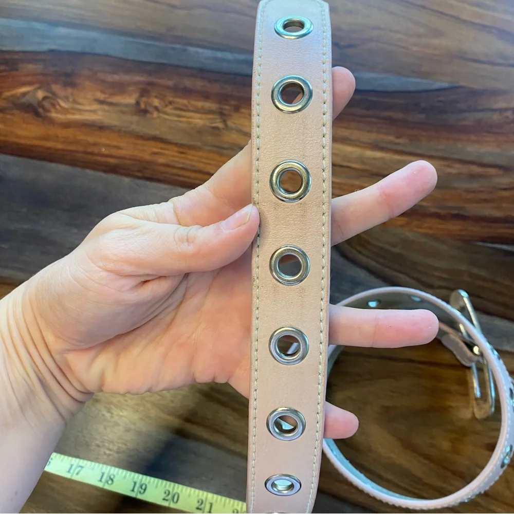 Calvin Klein Vintage Y2K Pink Metal Silver Grommet Belt Women’s Large PreOwned L